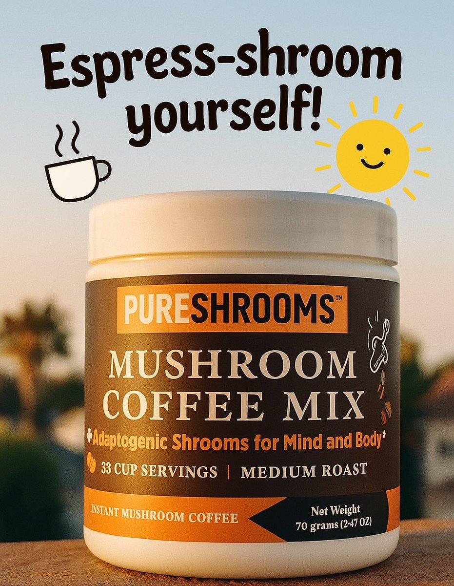 PureShrooms's tweet photo. Welcome to the PureShrooms lifestyle — where science meets sass and your morning brew just got an upgrade.
#PureShrooms #MushroomCoffee #LionsMane #ReishiRealness #AdaptogenEnergy #shrooms #MushroomHumor #CoffeeWithBenefits #wellness #FunguyFuel #BrainBoostBrew https://t.co/AreiKUnMOG