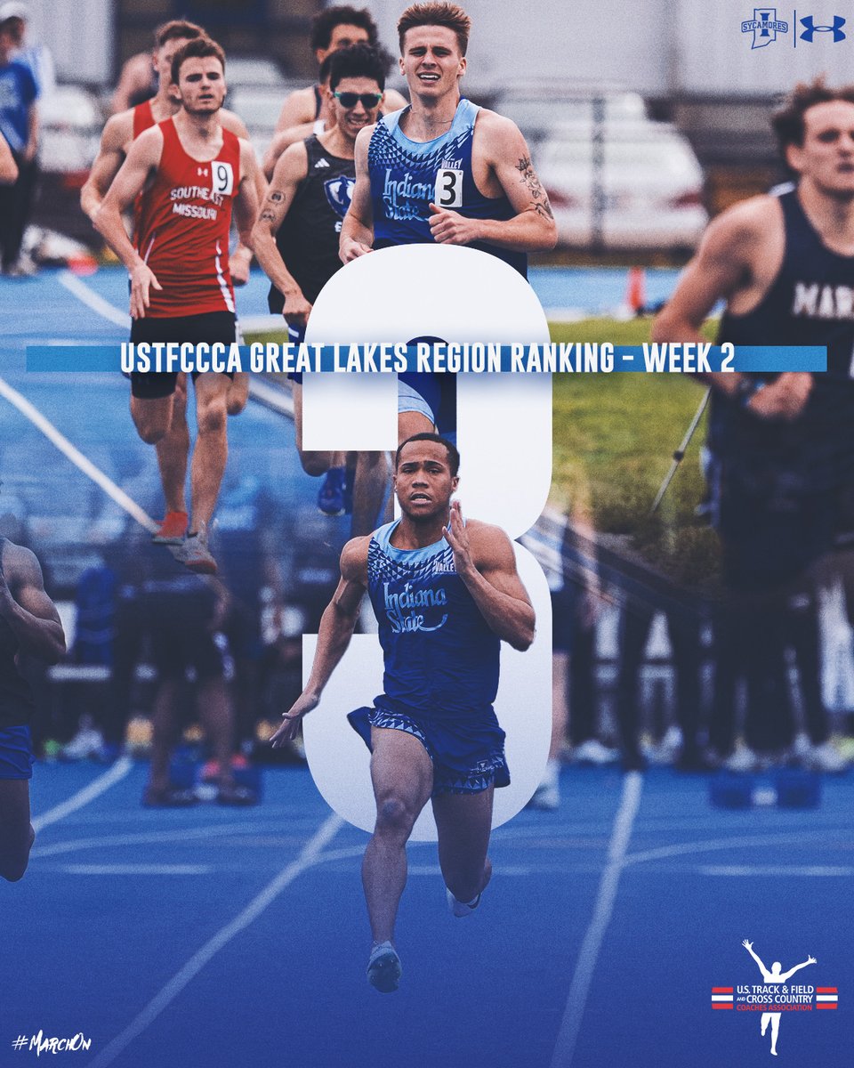 IndStXCTF's tweet photo. Stock ⬆️ for the Sycamores 🌲

Indiana State moves up to No. 3 on the men's side and No. 7 on the women's side in this week's Great Lakes Region rankings 🔵⚪️

#MarchOn | #StayRooted https://t.co/ABZo8ObLls
