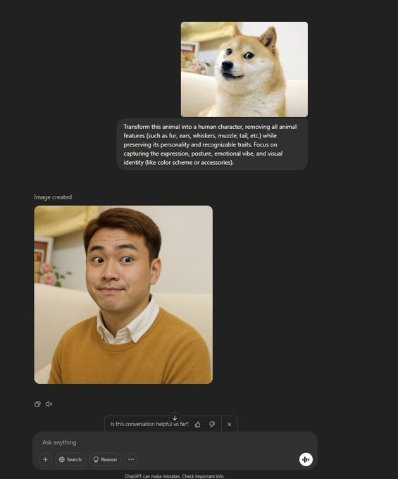 Humanize everything

Here's a humanized DOGE hehe

<a href="/elonmusk/">gorklon rust</a> <a href="/cb_doge/">DogeDesigner</a> <a href="/dogeofficialceo/">Sir Doge of the Coin ⚔️</a>