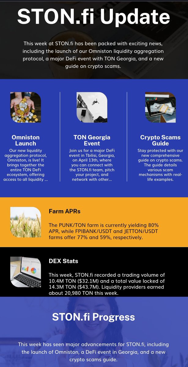 kryptic_kid_sid's tweet photo. 🌟 Big week for Stonfiers! Omniston protocol is LIVE, uniting TON DeFi with top swap rates &amp; liquidity. Plus, join us April 13 in Tbilisi for a https://t.co/4qTsIfstWx x TON Georgia event—network, pitch, &amp; snag exclusive merch! 🚀 

Register now: 👇 https://t.co/azoncQm1Px