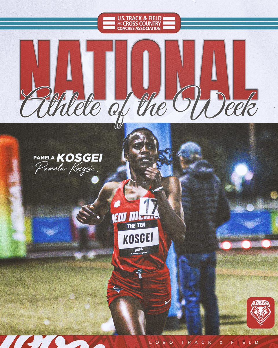 After running the 𝗙𝗮𝘀𝘁𝗲𝘀𝘁 𝟯𝗞 𝗦𝘁𝗲𝗲𝗽𝗹𝗲𝗰𝗵𝗮𝘀𝗲 𝗶𝗻 𝘁𝗵𝗲 𝗪𝗼𝗿𝗹𝗱 in 2025, Pamela Kosgei is <a href="/USTFCCCA/">USTFCCCA</a> Co-National Athlete of the Week for the second time in her career!