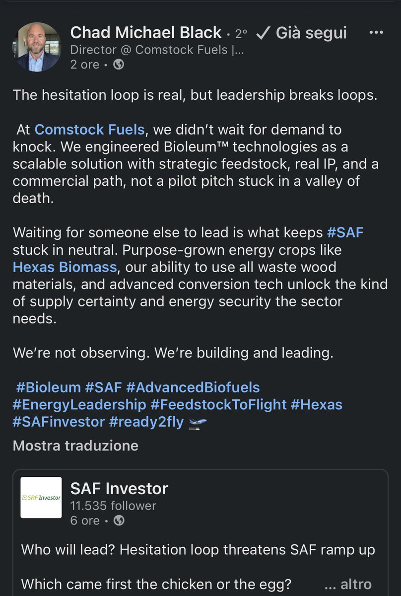 alessandrobanca's tweet photo. $LODE Bioleum™ - Building and Leading
#Bioleum #SAF #AdvancedBiofuels
#EnergyLeadership #FeedstockToFlight #Hexas #SAFinvestor #ready2fly https://t.co/tx2VWxncPH