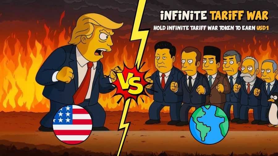 从长远来看，美国与全球之间的关税紧张局势可能会损害贵国利益，但目前，这些紧张局势正在增加你的收入📈    

索拉纳（Solana）平台上首个具有双代币模式的 $ITW 奖励机制现已推出@InfTariffWar。    

持有“无限关税战争”代币，即可从6%的交易税体系中赚取 $USD1 。