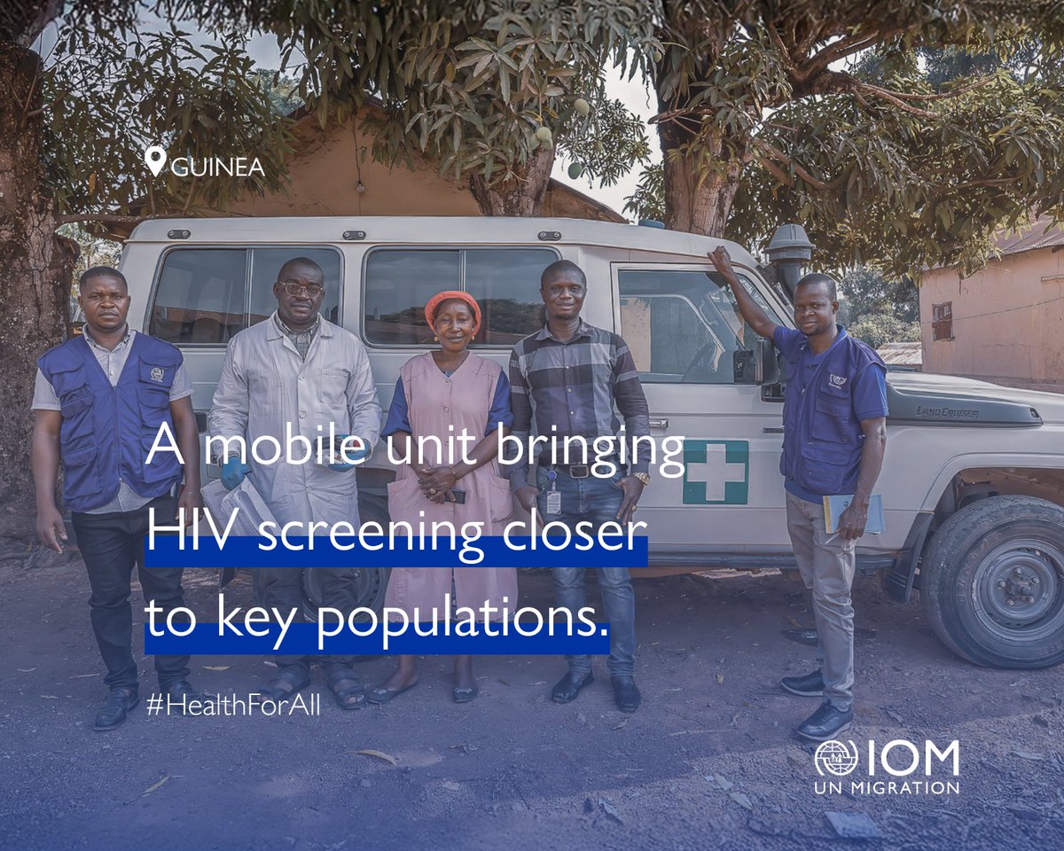 In N'Zérékoré, in Guinea, IOM and partners, in collaboration with public health services, have deployed a mobile medical unit that travel through the city to raise awareness and enhance equitable access to HIV screening and prevention. 

#HealthForAll

🔗 t.ly/8mXYi