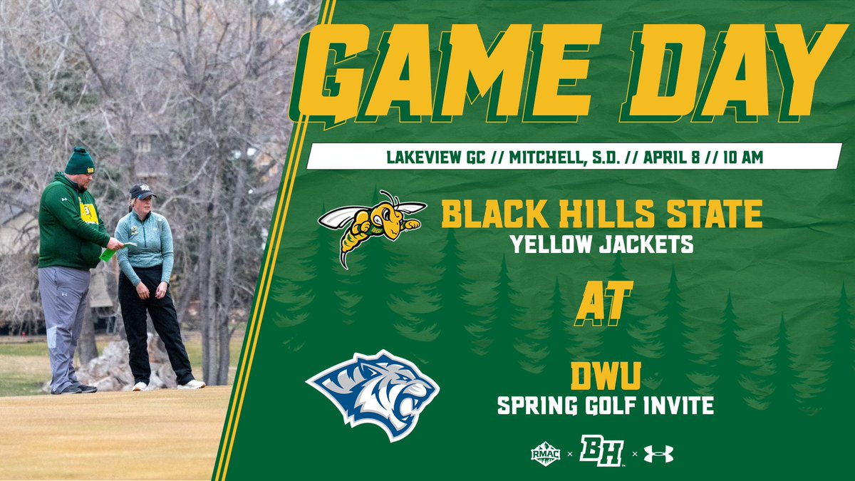 Black Hills State Athletics (@bhsuathletics) on Twitter photo GAME DAY‼️
<a href="/BHSUGolf/">Black Hills State Women's Golf</a> at the DWU Spring Golf Invite Day 2
📅: 4.8.25
⏰: 10 A.M. MT/ 11 A.M CT
📰: bhsuathletics.com/news/2025/4/7/…
📊: share-cdn.golfgenius.com/users/sign_in
GGID: DWUINVITE25
📍: Mitchell, S.D. (Lakeview Golf Course) GAME DAY‼️
<a href="/BHSUGolf/">Black Hills State Women's Golf</a> at the DWU Spring Golf Invite Day 2
📅: 4.8.25
⏰: 10 A.M. MT/ 11 A.M CT
📰: bhsuathletics.com/news/2025/4/7/…
📊: share-cdn.golfgenius.com/users/sign_in
GGID: DWUINVITE25
📍: Mitchell, S.D. (Lakeview Golf Course)