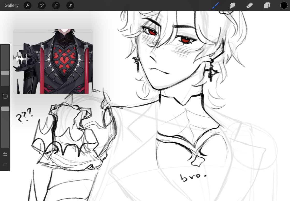 ruzebun's tweet photo. wip why is he wearing all that in his 1.0😭😭😭😭😭😭😭 https://t.co/k1Z9mBErDP