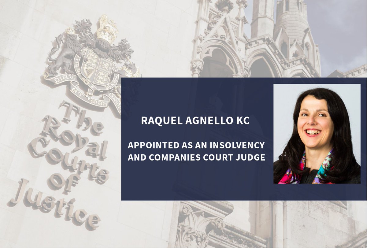 🚨Erskine Chambers is pleased to share that The King has appointed Raquel Agnello KC as an Insolvency and Companies Court Judge. The Lady Chief Justice has deployed her to the Royal Courts of Justice with effect from 16 April 2025.
Read More : erskinechambers.com/raquel-agnello…