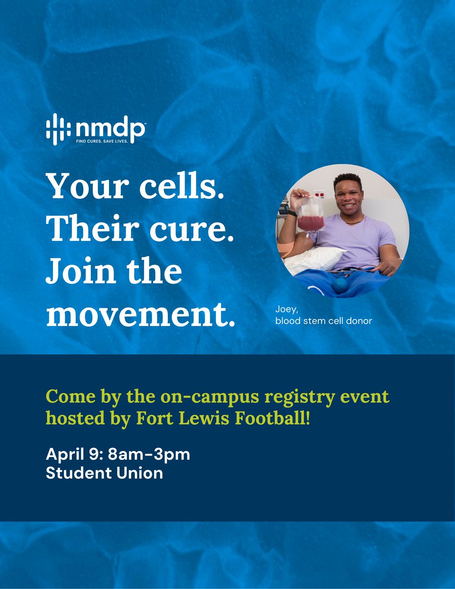 Come see us tomorrow in the Student Union! 
Register to make an impact
<a href="/nmdp_org/">NMDP</a>  
<a href="/FLCSkyhawks/">Fort Lewis Skyhawks</a>