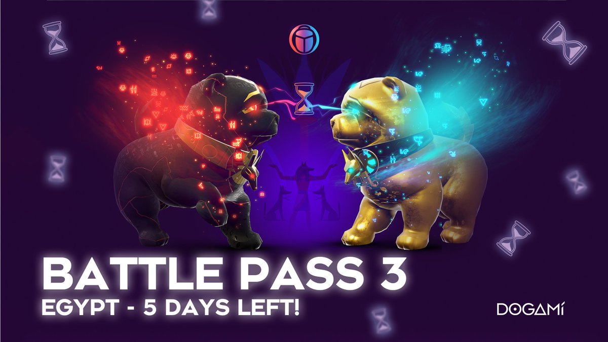 The clash between Anubis and Seth is nearing its end—and so is Battle Pass Season 3! ⚔️

Grab the Premium Pass (Marketplace ONLY in $DOGA, not in-app) to unlock the extra Pyramid Collar + 1 of 3 Rare/Epic Tattoo NFTs:

👉 marketplace.dogami.com/shop

Once it’s gone, it’s gone... ⌛️