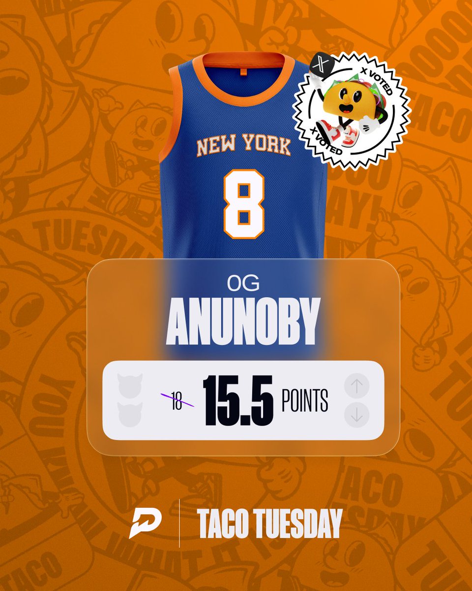 PrizePicks's tweet photo. OG Tacos at the Garden tonight 🌮 https://t.co/V2cOPtzyIj