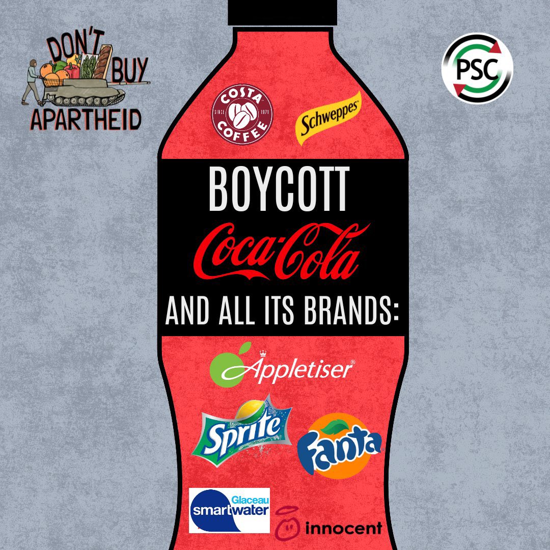 Boycott Coca Cola and all its brands!