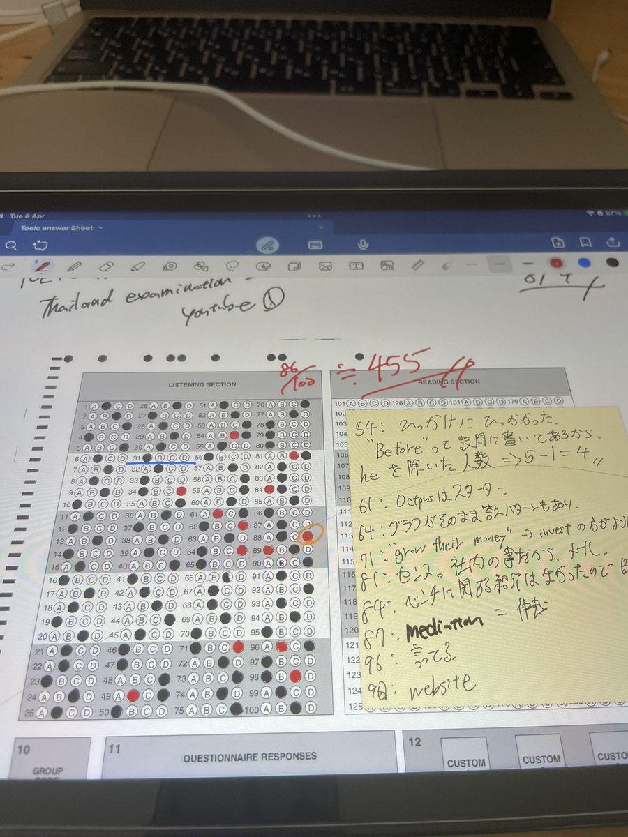9割に届かず
集中力とp3後半以降の練習と慣れが欲しい