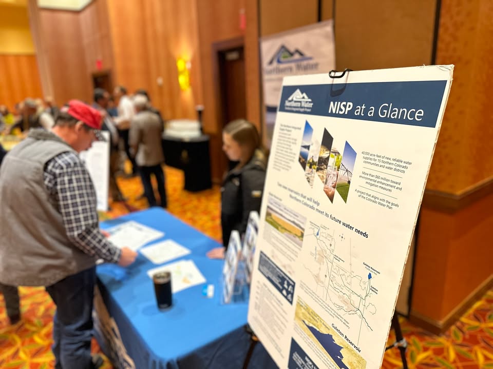 NISPwater's tweet photo. Panelists at #SpringWater25 discuss what the Northern Integrated Supply Project will bring to Northeastern Colorado.
💧 40,000 acre feet of water per year
💧 Two new reservoirs
💧 Seven miles of Highway 287 relocation
💧 New recreation opportunities
💧 A better Poudre River https://t.co/hsCb7IMy8l