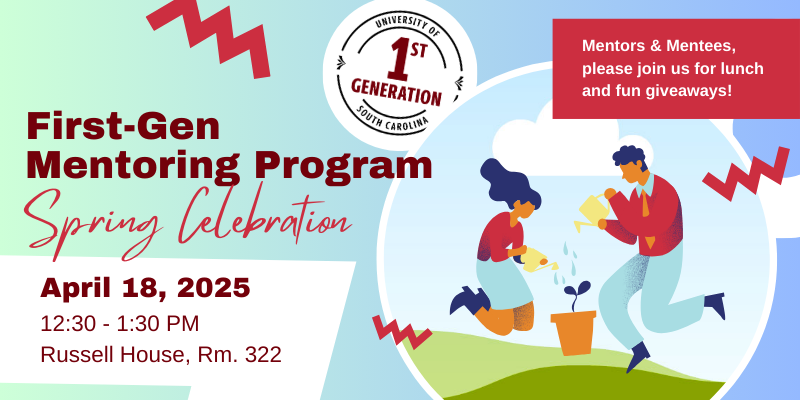 USCFIRST_GEN's tweet image. First-Gen mentors and mentees are invited to attend an end-of-the-semester celebration. Enjoy lunch and fun giveaways while reflecting on the many accomplishments of the past year!
RSVP TODAY: ow.ly/YC5e50VwL37
@UofSC #FirstGenGamecocks #UofSC