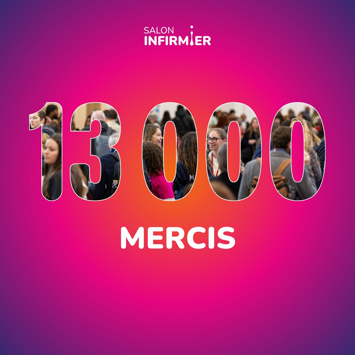 🎉  Vous avez été 𝟭𝟯 𝟬𝟬𝟬 𝘃𝗶𝘀𝗶𝘁𝗲𝘂𝗿𝘀 à parcourir les allées du Salon Infirmier, Tech &amp; People 4 Health… et pour ça, on vous dit un immense 𝗠𝗘𝗥𝗖𝗜 💛