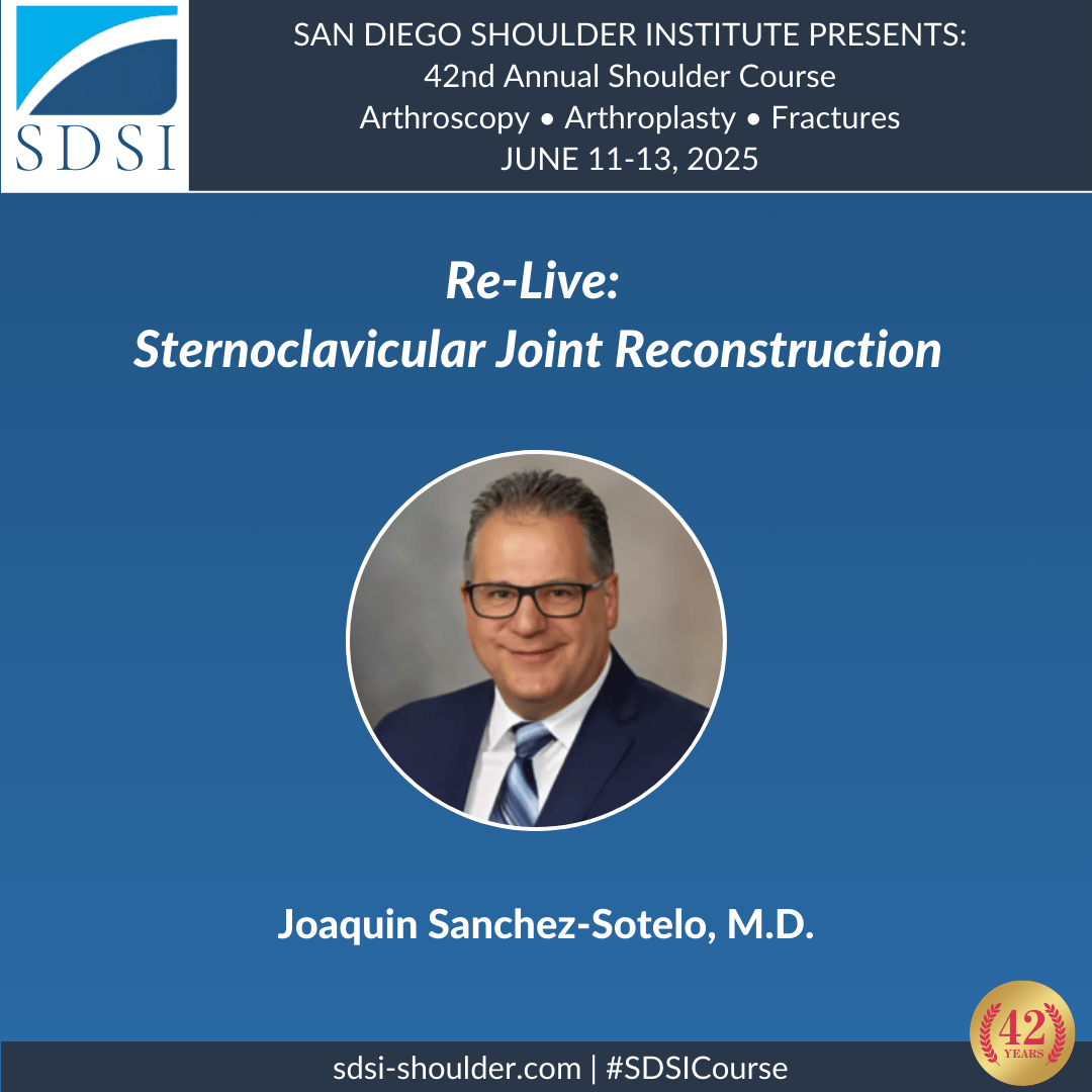 SDShoulder Institute (@sdsicourse) on Twitter photo <a href="/JSanchezSotelo/">Dr.J.Sanchez-Sotelo</a> is a global leader in orthopedic surgery and will be presenting a deep dive into Sternoclavicular Joint Reconstruction.
🎤 Re-Live the latest advancements in the field, straight from the expert himself! Register today ➡️ sdsi-shoulder.com/reg #SDSIcourse <a href="/JSanchezSotelo/">Dr.J.Sanchez-Sotelo</a> is a global leader in orthopedic surgery and will be presenting a deep dive into Sternoclavicular Joint Reconstruction.
🎤 Re-Live the latest advancements in the field, straight from the expert himself! Register today ➡️ sdsi-shoulder.com/reg #SDSIcourse