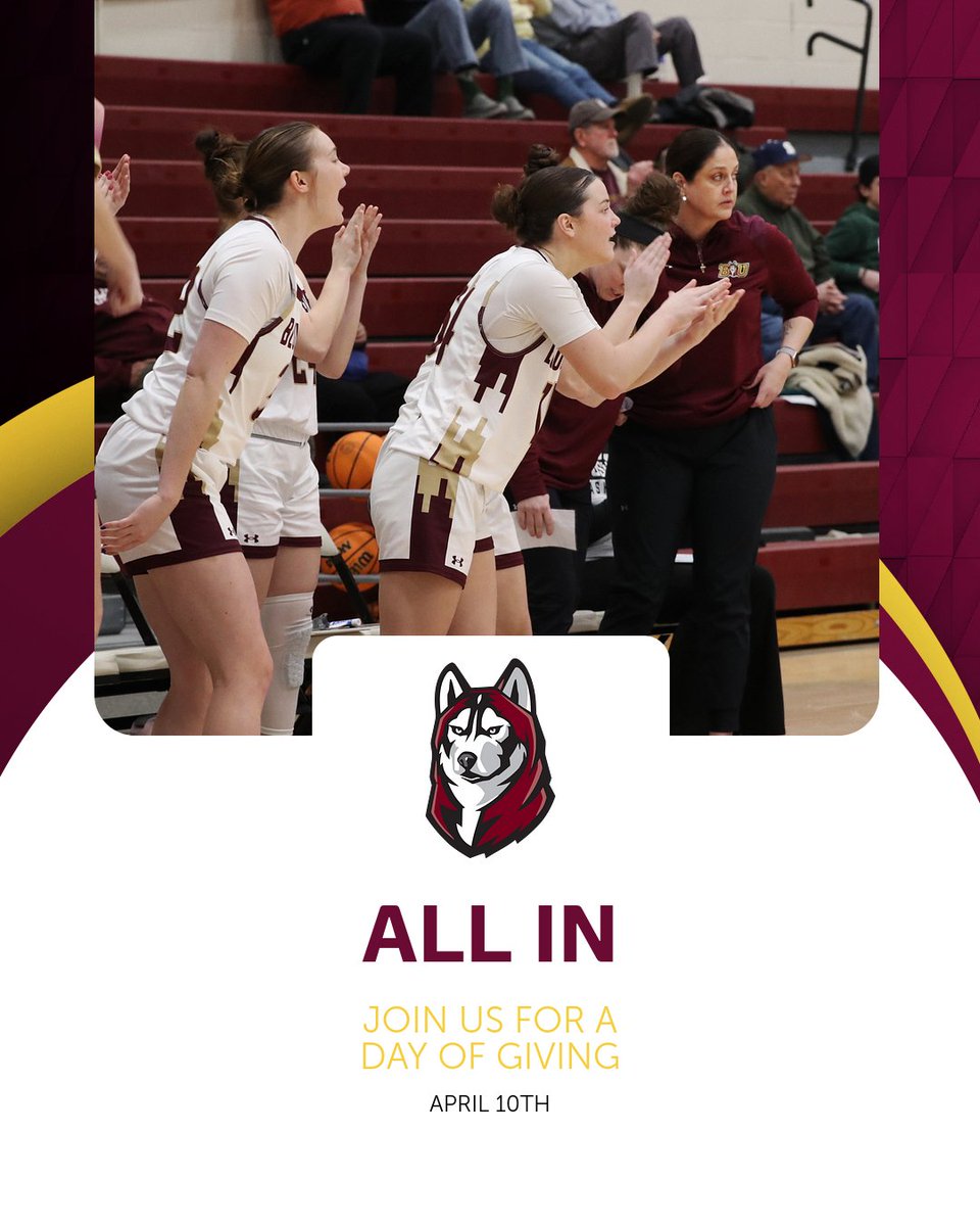 🚨IN TWO DAYS🚨

Join us on April 10th for our annual ALL IN Day of Giving!  

Your support makes every play, every practice, and every win possible! 
Let’s go ALL IN — to support our athletes