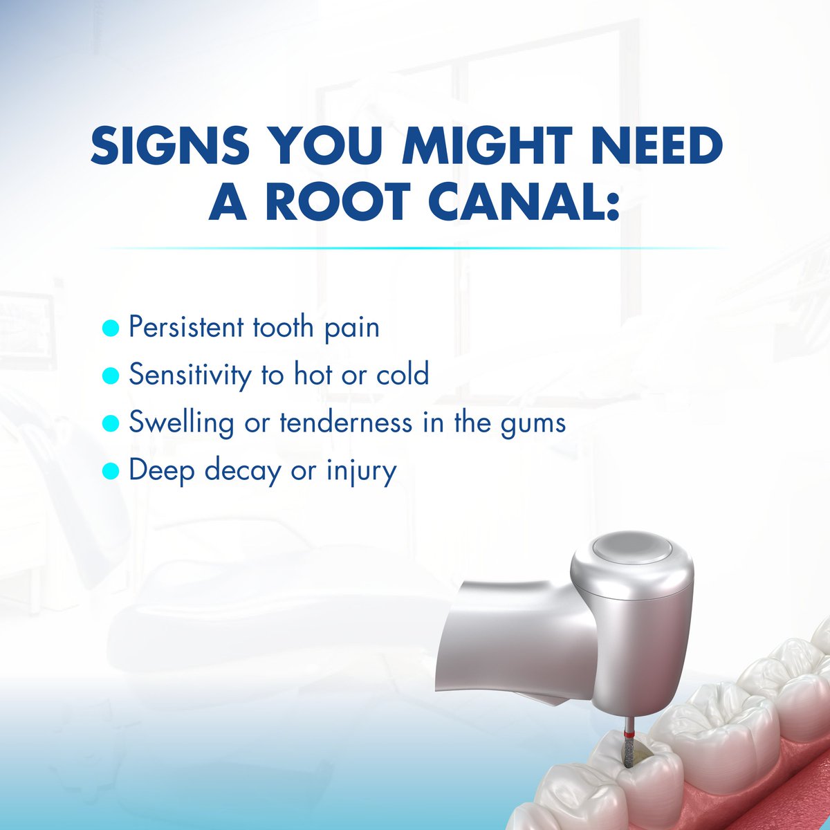 drdecardenas's tweet photo. Experiencing tooth pain? 🦷 A root canal might be the solution to save your tooth and relieve discomfort. Learn the signs,  the process, and why early treatment matters. 

Don’t wait—book your consultation today! 💙 

#RootCanal #HealthySmiles #DrAndresDeCardenas https://t.co/F4gwffPyJO