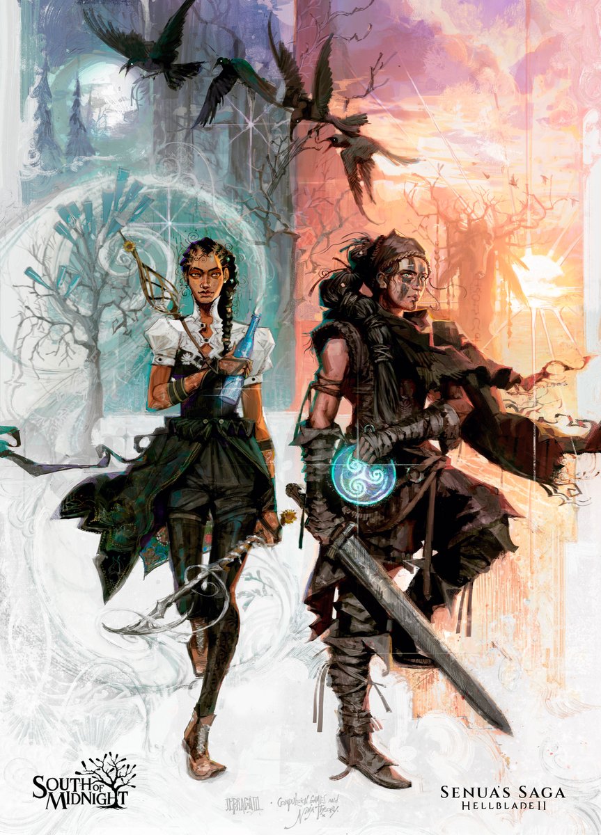 Ninja Theory (@ninjatheory) on Twitter photo A big congratulations to our friends at <a href="/CompulsionGames/">Compulsion Games</a> on the launch of South of Midnight, available now on Xbox, Steam and Game Pass.
We like to think Hazel and Senua would make a great team if they were able to meet!
Art by Compulsion artist Joao Bragato. A big congratulations to our friends at <a href="/CompulsionGames/">Compulsion Games</a> on the launch of South of Midnight, available now on Xbox, Steam and Game Pass.
We like to think Hazel and Senua would make a great team if they were able to meet!
Art by Compulsion artist Joao Bragato.