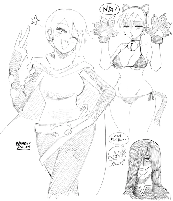 Extremely quick sketches of the future version of Gwen from Ben 10: 