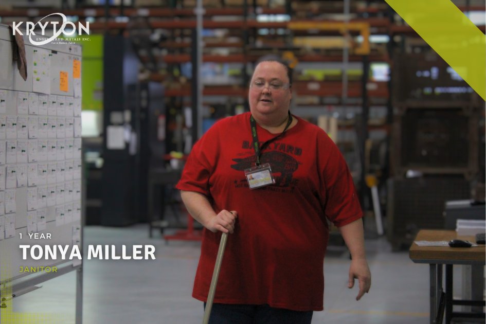 Today, we’re celebrating Tonya's 1-year work anniversary! 

Her hard work and dedication keep our facility running smoothly every day. A clean and organized workspace makes all the difference, and we appreciate EVERYTHING she does! 👏

Join us in celebrating her milestone! 🎊