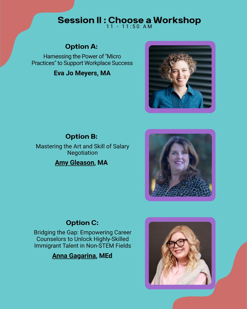 CCDA_Org's tweet photo. Check out the Session II line up for the #2025CCDAConference Total of 6 CEUs will be given to conference attendees. Register for the conference here: https://t.co/rkeyW0srgg
#careerdevelopment #career #careercounselor #careercoach #ceu https://t.co/XwURro5rm7