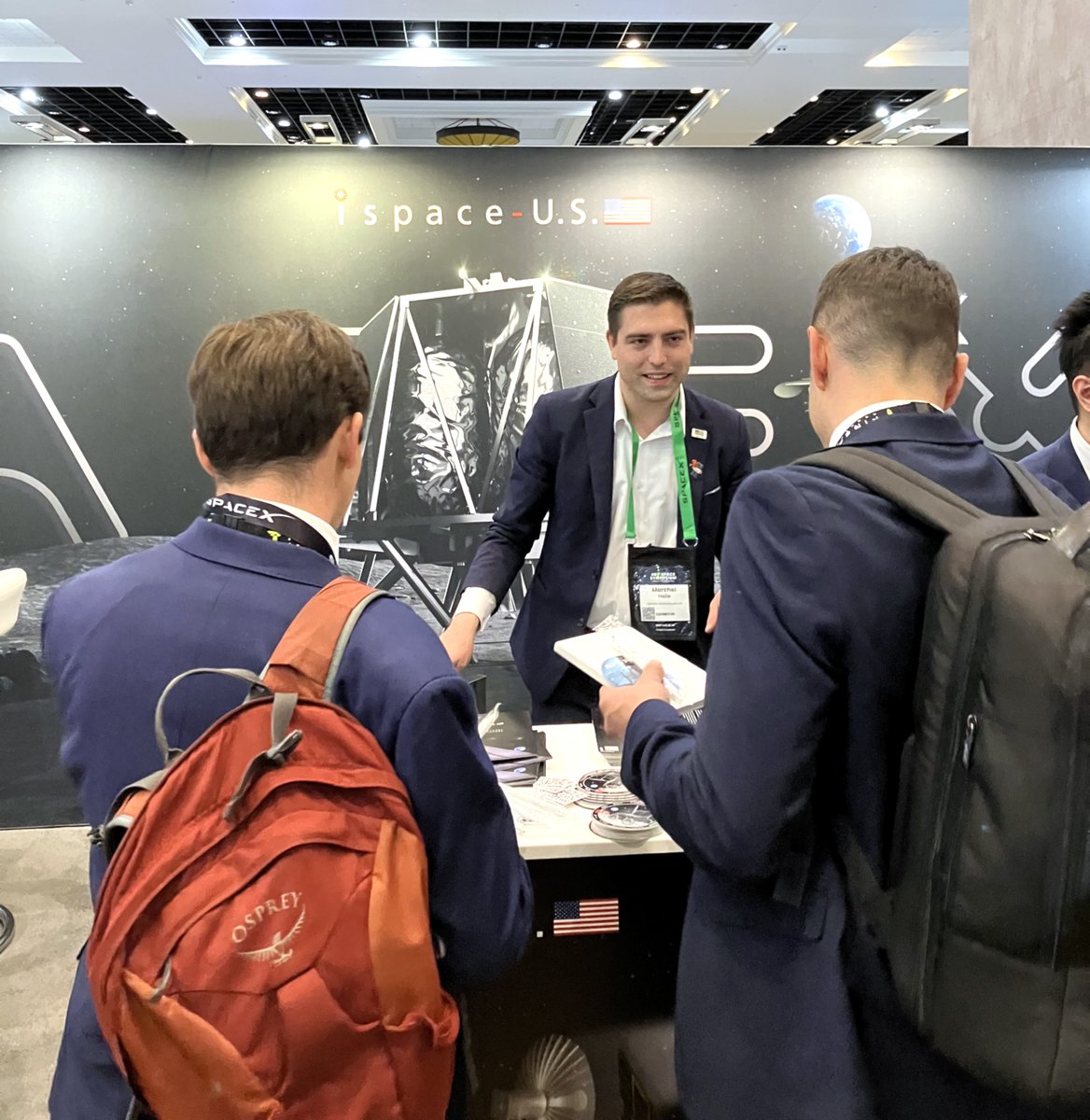 ispace_us_inc's tweet photo. Have you stopped by our booth at #429 in the South Hall yet? The ispace Team is eager to connect with you! Please stop by and say hi! #SpaceSymposium #ispaceUS https://t.co/PRJQYglATe