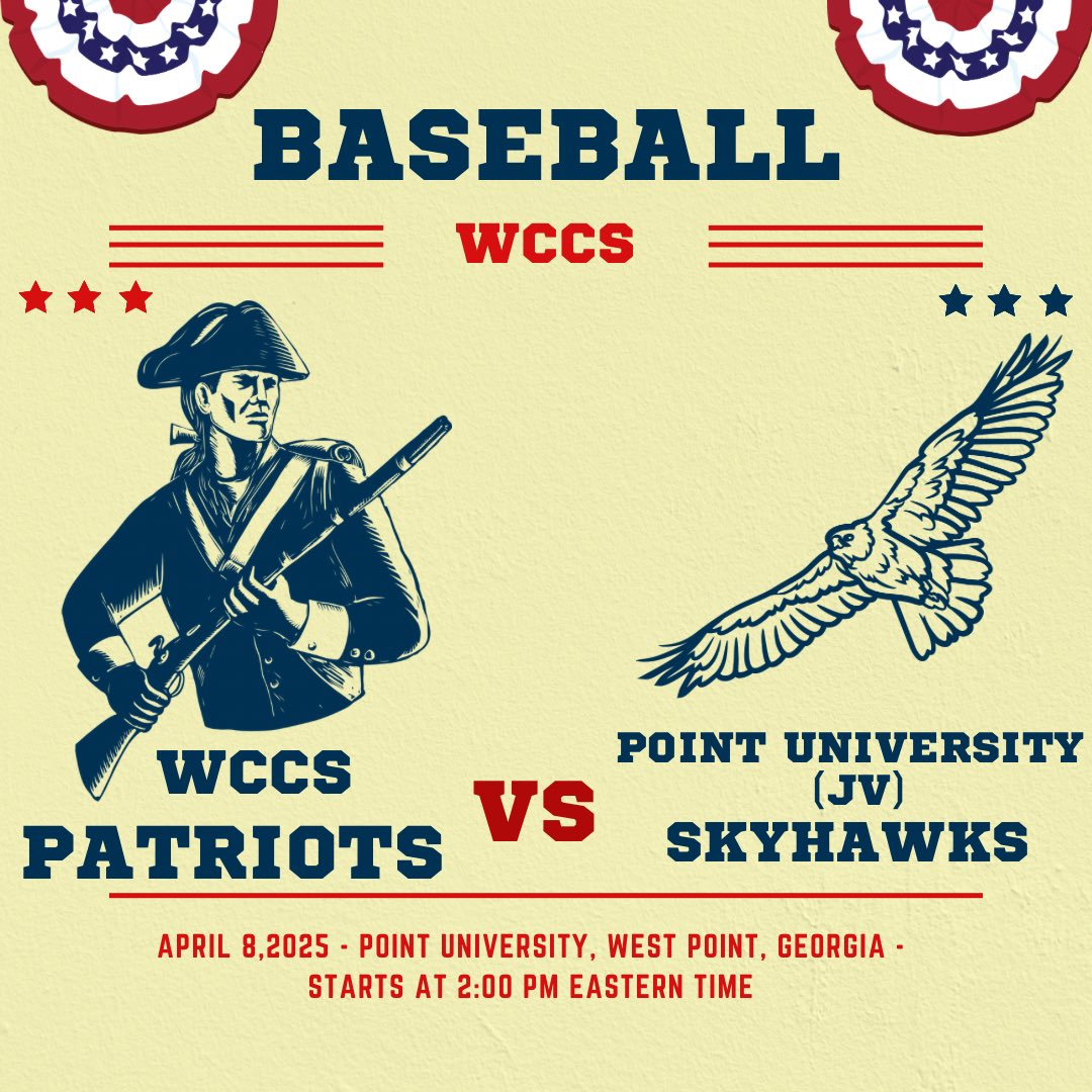 The Patriots cross over into Georgia today to take on Point University #gopatriots #wccs