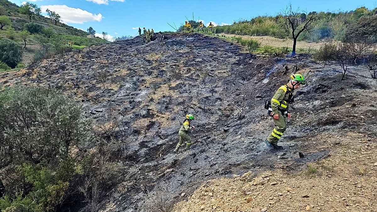 defensaforeMUR's tweet photo. [RESUMEN INTERVENCIÓN]

07.04.25 Xiquena #Lorca

➡️ Superficie: 0,17ha
➡️ Recursos:
🔸1 #TEX
🔸4 #AAMM_Murcia
🔸2 #BRIFOR 
🔸2 #BRIHELI
🔸1 medio aéreo

🔥Conato incendio forestal #IF

Gracias a todos #UDIF @aamm_murcia @MurciaForestal https://t.co/kWGefcfpYP