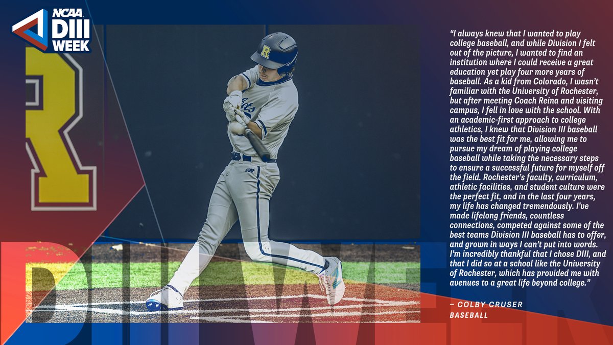 UofRathletics's tweet photo. In celebration of #d3week, we asked some of our Yellowjacket student athletes #whyd3 and #whyRochester. Here are some of their responses 👇.

#GoJackets // #Meliora https://t.co/NwPO5QE80f