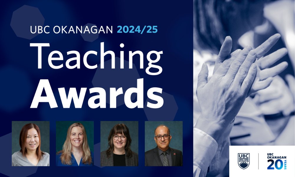 We are proud to celebrate teaching excellence and those making a lasting impact on teaching and learning. Congratulations to the 2024/25 UBC Okanagan teaching awards recipients Bowen Hui, Tanya Forneris, Heather Latimer and Mohammad Tiznobaik.

Read more: provost.ok.ubc.ca/teaching-award…