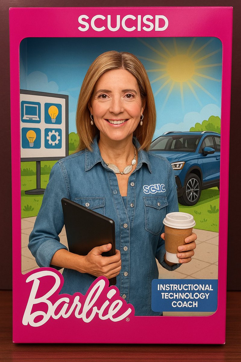 DevinInTech's tweet image. Having fun with #ChatGPT imagery. 
&quot;Just a Barbie girl, living in a Digital Learning world — powered by Wi-Fi and caffeine!&quot; #instructionaltechnology #digitallearning #ChatGPT  #Ai #scucit  
Thanks for the idea @HaloRogers
