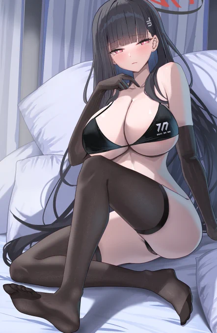 「夜」春に通販用タペストリー予定イラストです。#ブルアカ #調月リオ 