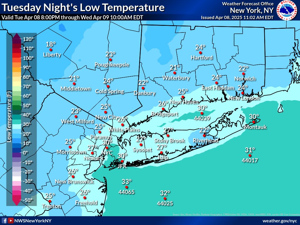 The growing season has already begun for the NY/NJ Metro Area and with a cold airmass moving in today into tonight, a freeze warning is in effect for late tonight into early Wednesday morning. #NYwx #NJwx #CTwx