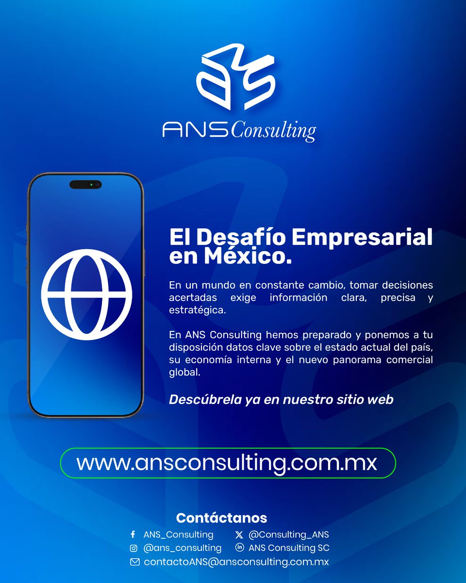 Consulting_ANS's tweet photo. 📊 ¿Conoces el verdadero estado económico de 🇲🇽?

En ANS Consulting preparamos una presentación con datos clave para entender el panorama interno y global.

Decisiones informadas, estrategia con visión.👇
https://t.co/BIA91B8ogM

#EconomíaMexicana #ANSConsulting #DatosQueImportan https://t.co/u3cuM6keoR