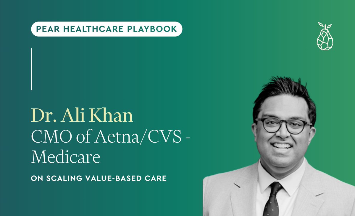 Vivien Ho (@vivho) on Twitter photo Just dropped a 🔥 episode of the <a href="/PearHealthPod/">Pear Healthcare Playbook</a> w/ Dr. <a href="/alikhan28/">Ali Khan, MD, MPP</a>, CMO at <a href="/Aetna/">Aetna</a>/<a href="/CVSHealth/">CVS Health</a> Medicare. We dive into scaling VBC, full-risk contracting, AI ops, startup pitfalls & more. If you’re building in healthcare, don’t miss this.
Link in comments 🎧 Just dropped a 🔥 episode of the <a href="/PearHealthPod/">Pear Healthcare Playbook</a> w/ Dr. <a href="/alikhan28/">Ali Khan, MD, MPP</a>, CMO at <a href="/Aetna/">Aetna</a>/<a href="/CVSHealth/">CVS Health</a> Medicare. We dive into scaling VBC, full-risk contracting, AI ops, startup pitfalls & more. If you’re building in healthcare, don’t miss this.
Link in comments 🎧
