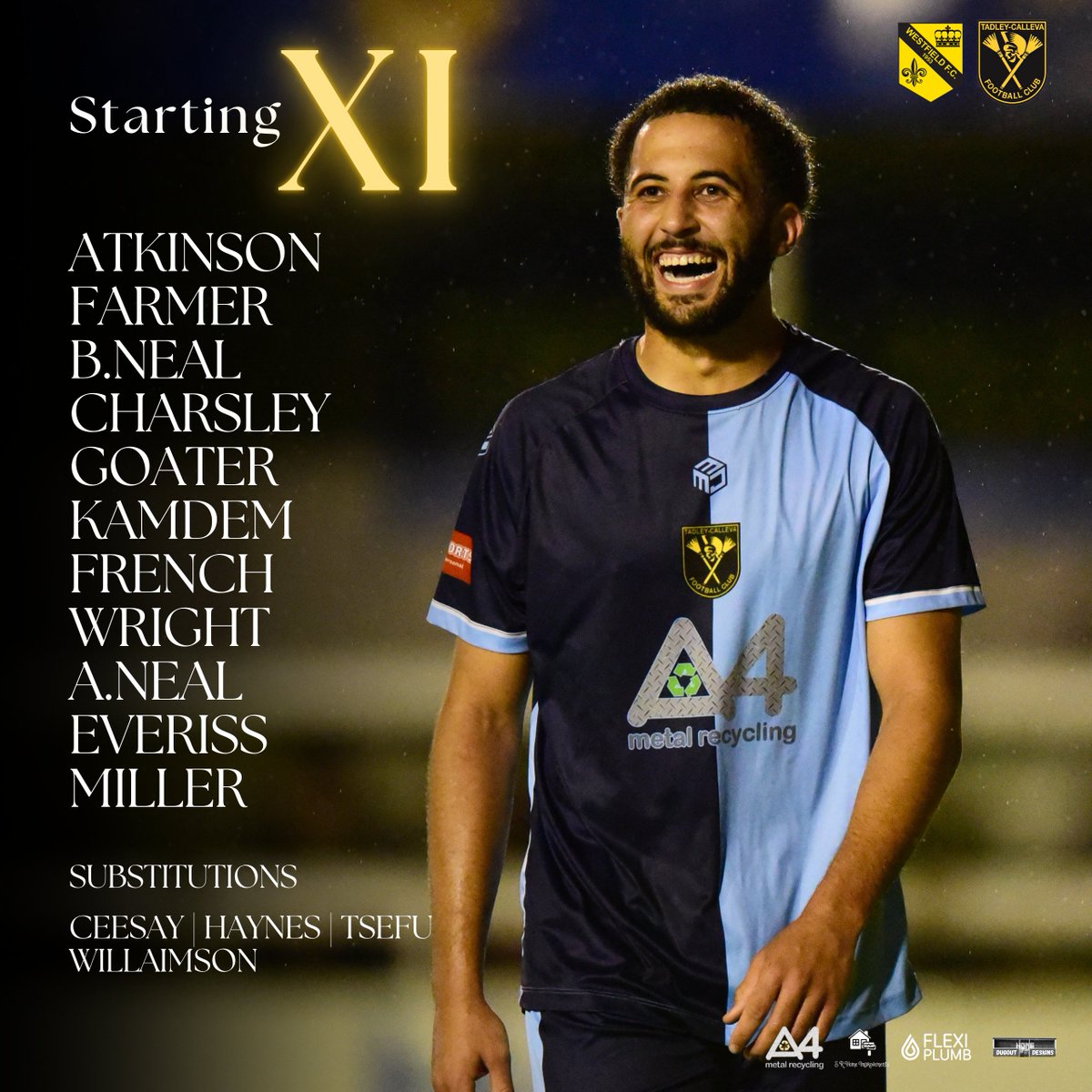 Team News | One Change 

Joe Lawler makes one change from Saturdays defeat at home to Horley Town for this evenings MASSIVE semi-final. 

Brett Denham is absent from the squad leaving a hole for the returning Andrew Charsley to slot in the centre of defence. 

Sol Ceesay &amp; Dan