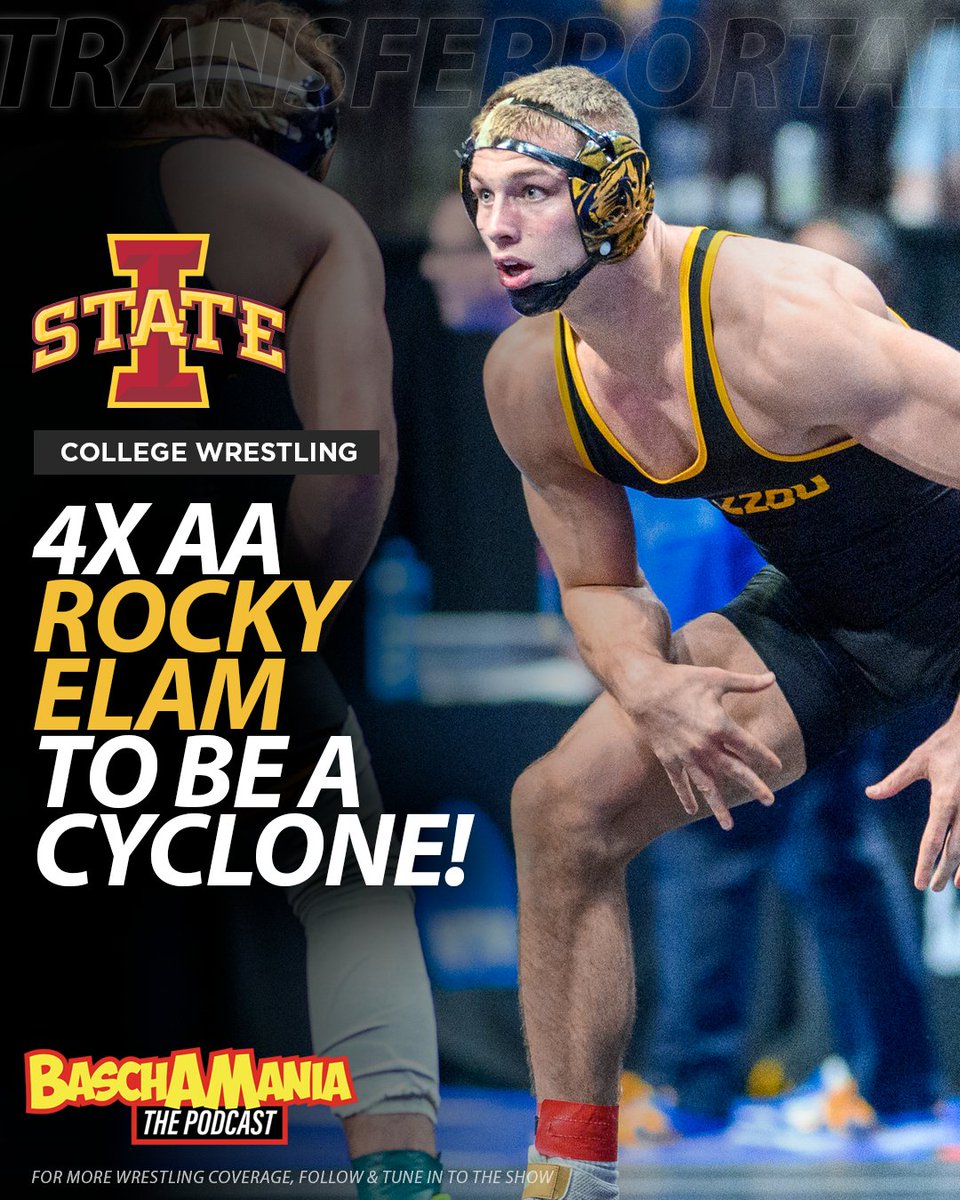 Justin Basch (@justinjbasch) on Twitter photo GREAT Pickup: <a href="/rocky_elam29/">Rocky Elam</a> officially announces that he'll be transferring to <a href="/CycloneWR/">Iowa State Wrestling</a> to wrestle for <a href="/CYWrestle_KD/">Kevin Dresser</a>.
Catch the full show now: Linktr.ee/Baschamania GREAT Pickup: <a href="/rocky_elam29/">Rocky Elam</a> officially announces that he'll be transferring to <a href="/CycloneWR/">Iowa State Wrestling</a> to wrestle for <a href="/CYWrestle_KD/">Kevin Dresser</a>.
Catch the full show now: Linktr.ee/Baschamania