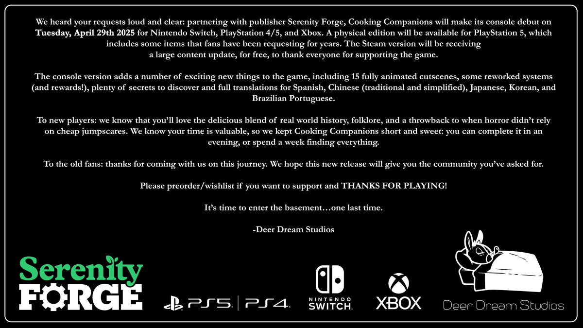 Cooking Companions: on Switch/PS4/PS5/Xbox! tweet media