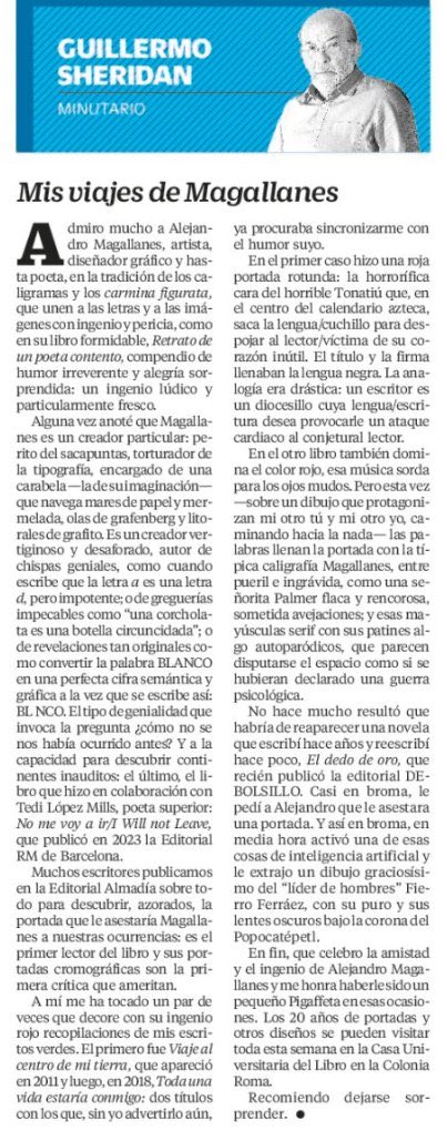 Escribí hoy en <a href="/Univ_Cultura/">El Universal Cultura</a> sobre las curiosas artes gráficas y literarias de Alejandro Magallanes :