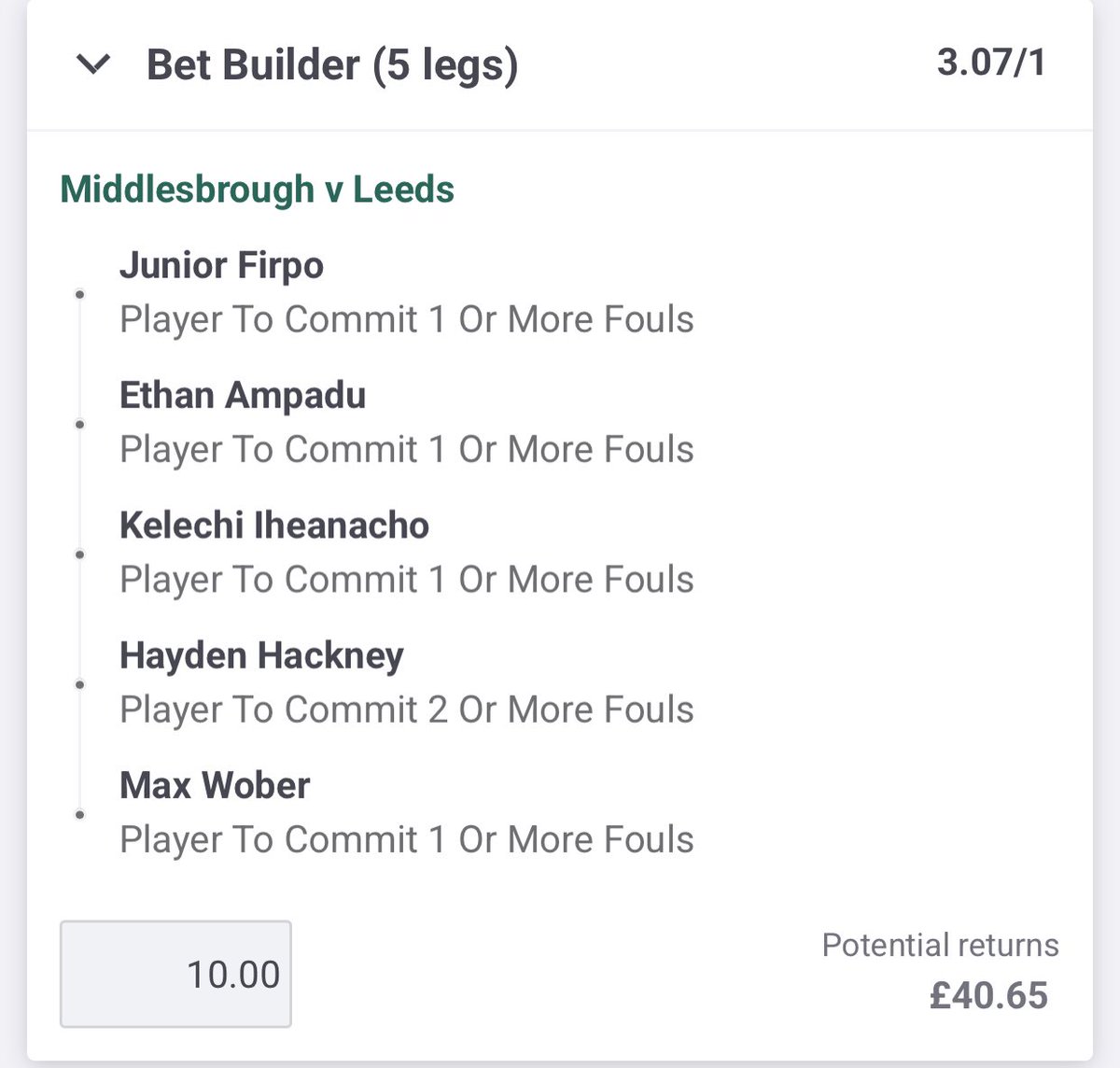 FullTimeTips1's tweet image. 3/1 FOUL ⚽️⚽️⚽️

Middlesbrough vs Leeds 👀
Firpo, Ampadu, Iheanacho 1+ fouls ✅
Hackney 2+ fouls ✅