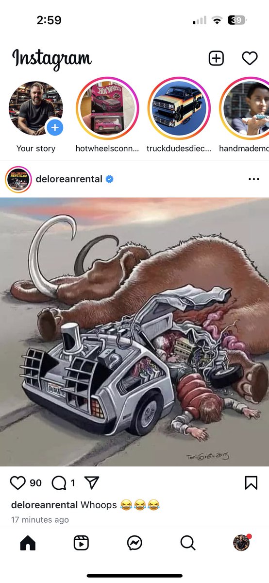 truevibe75's tweet image. #delorean crashes into #woolymammoth