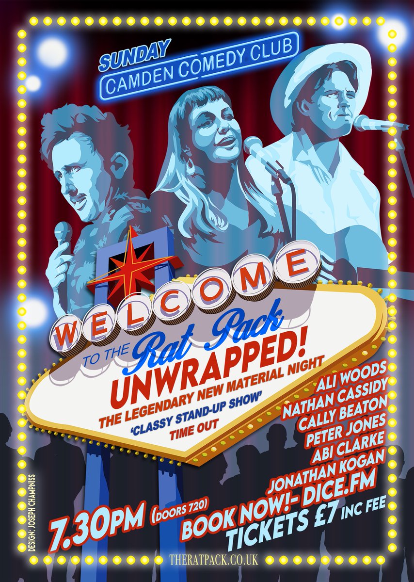 The Rat Pack Stand-up Comedy (@_theratpack) on Twitter photo 3 ACE WEEKEND SHOWS <a href="/CamdenComedy/">Camden Comedy Club</a>
FRIDAY 615pm <a href="/AliWoodsGigs/">Ali Woods</a> SOLD OUT
8pm <a href="/nathancassidy/">Nathan Cassidy</a> <a href="/mrstevenallen/">Steve N Allen</a> <a href="/alexkealy/">Alex Kealy</a> <a href="/alexbertanades/">Alex Bertulis-Fernandes</a> Ali Woods
£11+fee⬇️
dice.fm/event/wwaryx-t…
Sun 730pm <a href="/abiclarkecomedy/">Abi Clarke</a> <a href="/callybeaton/">Cally Beaton PRE-ORDER Namaste Motherf*ckers book!</a> <a href="/PeterTheJones/">Peter Jones</a> <a href="/Kogie11/">Kogie</a> Ali Woods
£7⬇️
dice.fm/event/v3wawl-t… 3 ACE WEEKEND SHOWS <a href="/CamdenComedy/">Camden Comedy Club</a>
FRIDAY 615pm <a href="/AliWoodsGigs/">Ali Woods</a> SOLD OUT
8pm <a href="/nathancassidy/">Nathan Cassidy</a> <a href="/mrstevenallen/">Steve N Allen</a> <a href="/alexkealy/">Alex Kealy</a> <a href="/alexbertanades/">Alex Bertulis-Fernandes</a> Ali Woods
£11+fee⬇️
dice.fm/event/wwaryx-t…
Sun 730pm <a href="/abiclarkecomedy/">Abi Clarke</a> <a href="/callybeaton/">Cally Beaton PRE-ORDER Namaste Motherf*ckers book!</a> <a href="/PeterTheJones/">Peter Jones</a> <a href="/Kogie11/">Kogie</a> Ali Woods
£7⬇️
dice.fm/event/v3wawl-t…