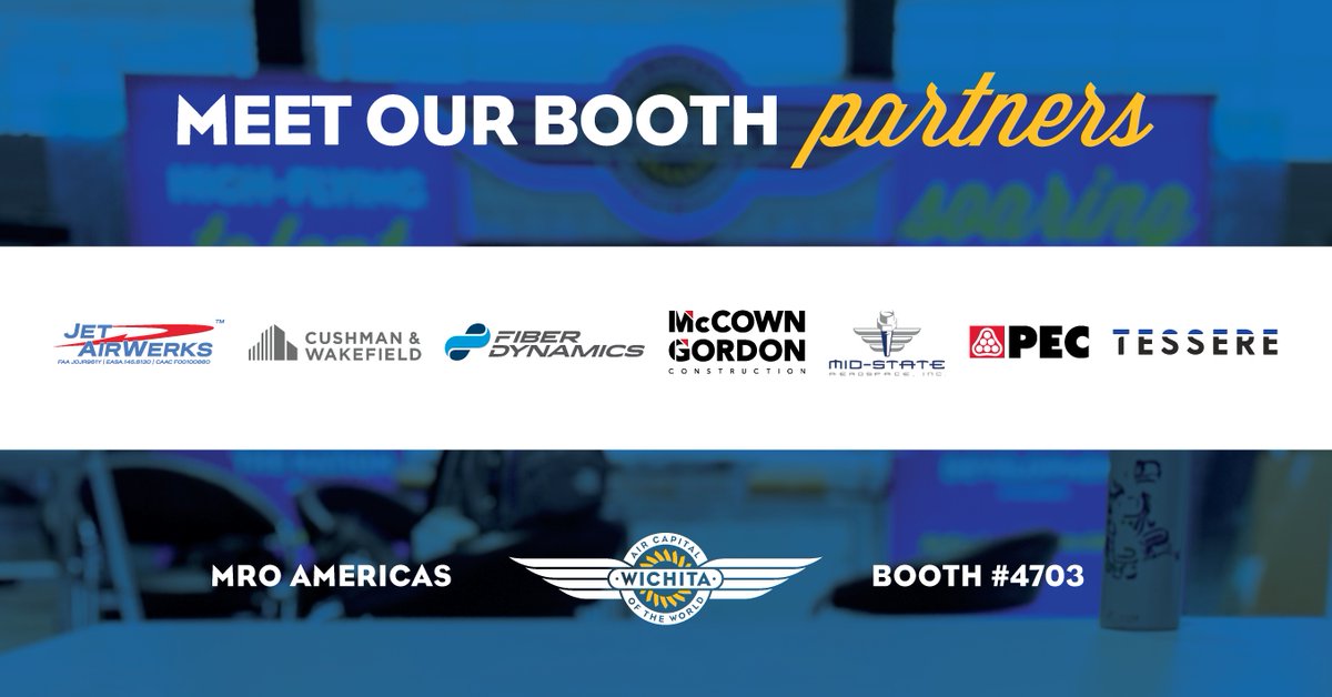 The #AirCapitaloftheWorld is proud to join 1,000+ global exhibitors to showcase Wichita’s unmatched strengths in aviation manufacturing, MRO and a robust supply chain of 350+ world-class suppliers and OEMs.

Catch us at Booth 4703 alongside our incredible regional partners.