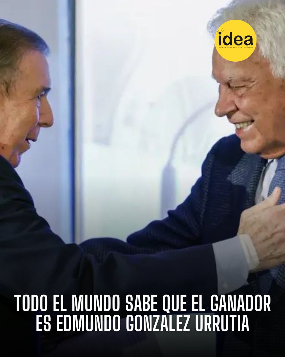📢 El expresidente Felipe González pidió a la UE mirar con atención lo que ocurre en Venezuela:
“Una tiranía que oculta las actas electorales y persigue incluso a los familiares del presidente electo Edmundo González”

#GrupoIDEA #Venezuela  #EdmundoGonzález #Democracia
