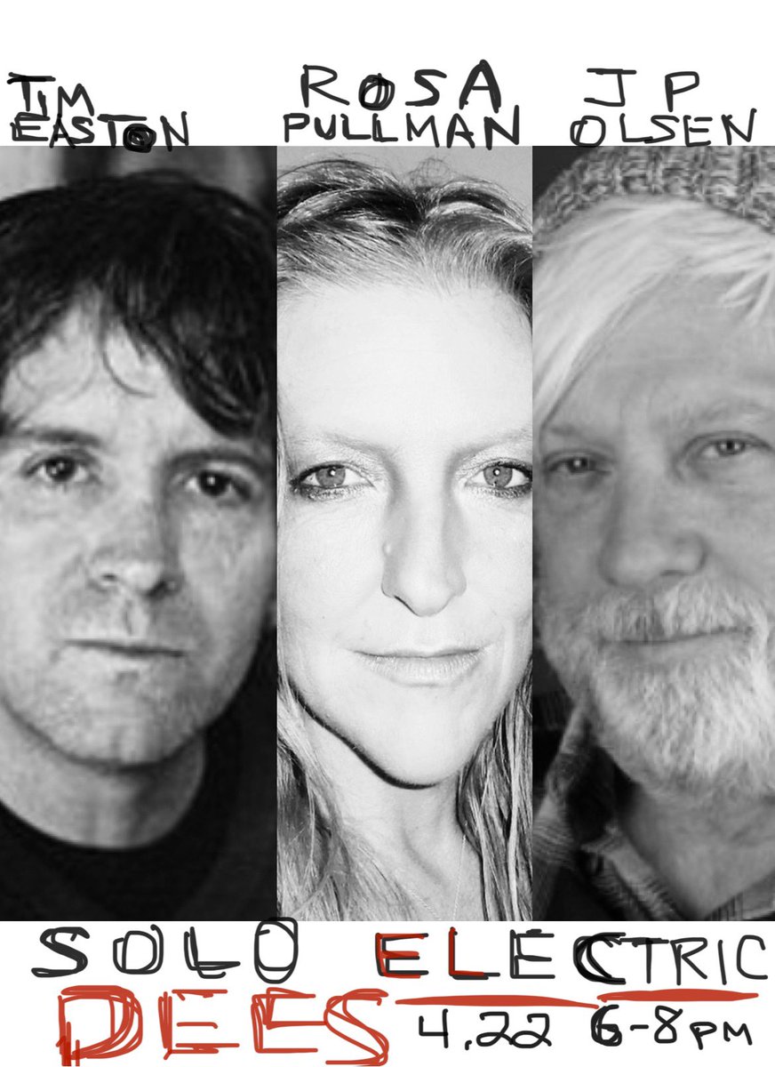 Two weeks from today. TUESDAY, 4/22 DEE’s COUNTRY COCKTAIL LOUNGE presents SONGWRITERS IN THE RAW w/ @olsen.jp @rosapullman @timeastonsongwriter at SIX PM playing SOLO ELECTRIC right after a set by @joshuahedley  #songwriters