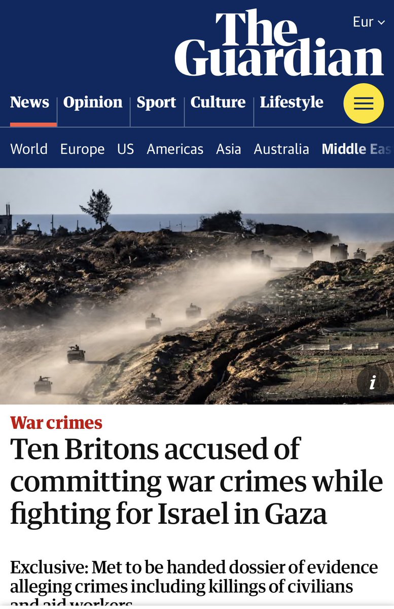 Michael Mansfield KC joins legal group submitting war crimes dossiers to the Met Police on British nationals fighting for Israel.

“These individuals are under a legal obligation not to collude with crimes in Palestine.” Mansfield said.

Read here: theguardian.com/law/2025/apr/0…