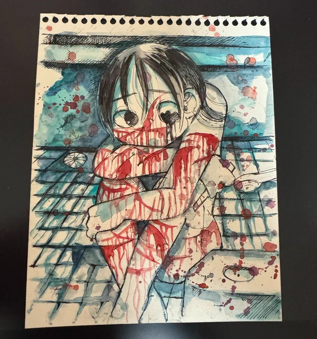 10代の自分が見たら好きそうだなみたいな絵を沢山描いてみたけども。赤をあまり使いたくない気持ちがある。 