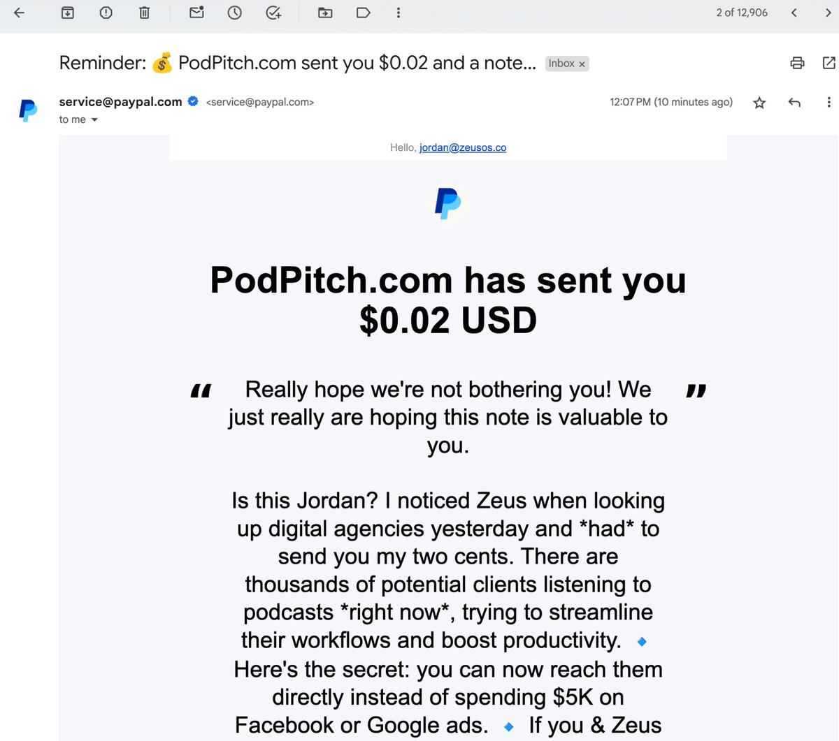 At this rate I'm on track to have $1,000,000 in my PayPal account by the year 25,002,025 (twenty-five million two thousand twenty-five)