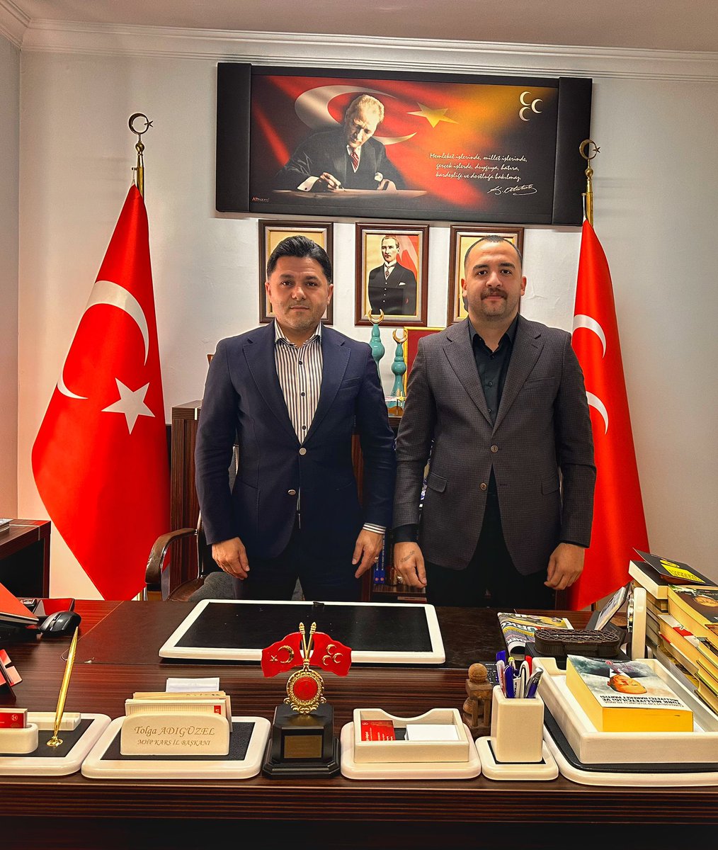 Milliyetçi Hareket Partisi Kars il başkanımız,
Tolga Adıgüzel’i ziyaret ederek yapacağımız çalışmalar hakkında istişarelerde bulunduk. 
Kars’ımız için hayırlı olsun. 🇹🇷
<a href="/TolgaAdg/">Tolga Adıgüzel 🇹🇷🇦🇿 🇰🇬🇰🇿🇺🇿🇹🇲𐱅𐰇𐰼𐰚</a>
